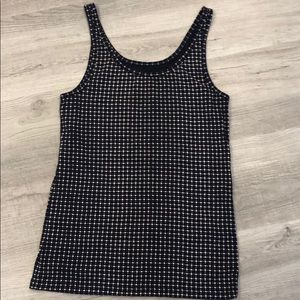 Loft tank top - navy and white print